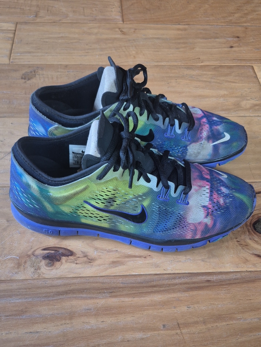 Nike Womens Tie-dye Trainers  Athletic Shoes - Blue/Green/Purple